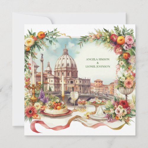 Elegant Italy invitation to diner in Florence 