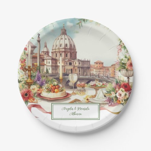Elegant Italy invitation to diner in Florence  Paper Plates