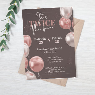 Elegant It's a Twice the Fun Joint Birthday Invitation