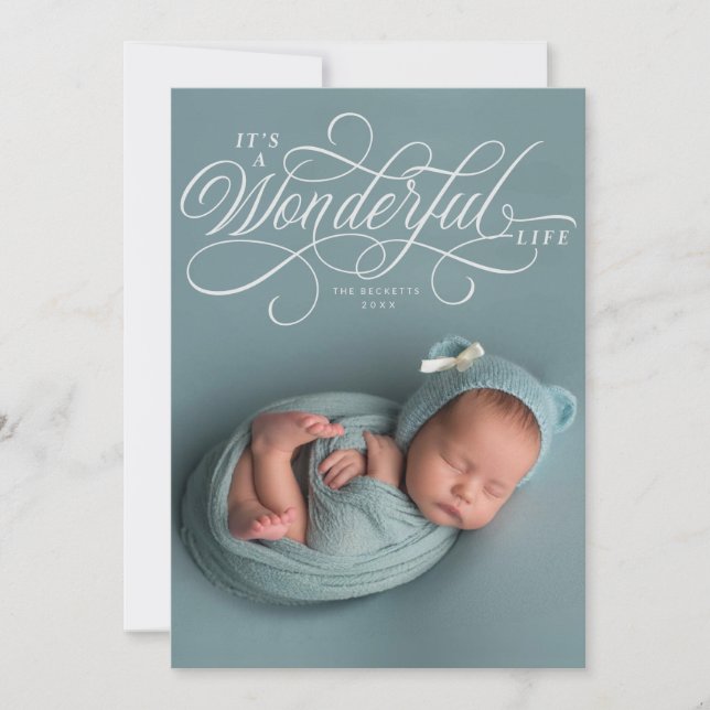Elegant It's A Wonderful Life script photo design Invitation (Front)