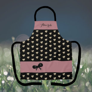 Elegant "It's All About Gold Hearts" Apron