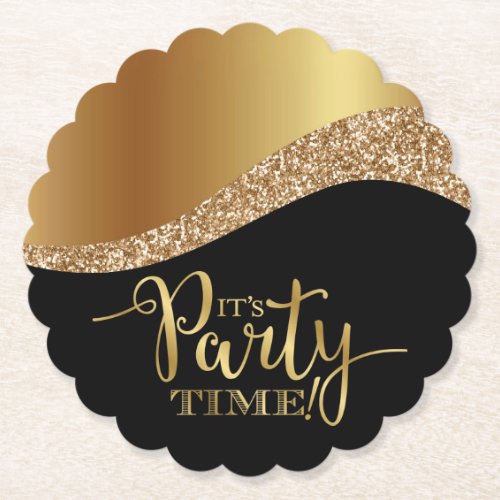 Elegant Its Party Time  Paper Coaster