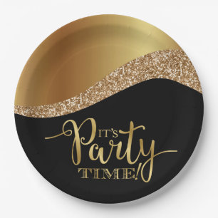 Elegant It's Party Time Paper Plate
