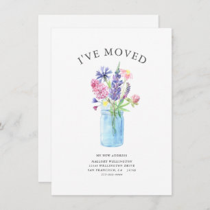 Elegant Ive Moved Watercolor Floral Moving Announcement