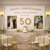 Elegant Ivory and Gold 50th Wedding Anniversary
