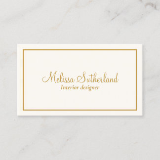 Elegant ivory and gold business card