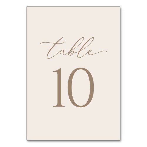 Elegant Ivory and Gold Calligraphy Wedding Table Number