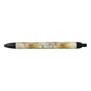 Elegant Ivory and Gold Marbled  Pen