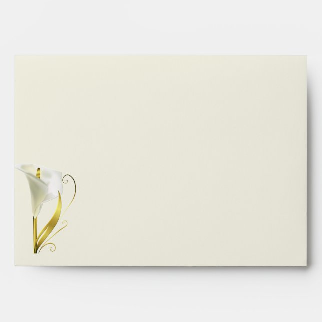 Elegant Ivory and Gold Wedding Envelope (Front)