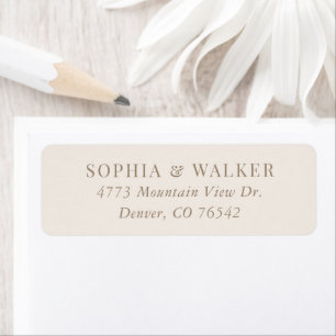 Elegant Ivory and Gold Wedding Return Address Label