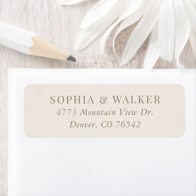 Elegant Ivory and Gold Wedding Return Address Label (Insitu)