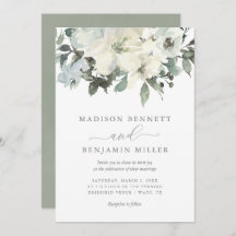Elegant Ivory and Sage Floral Greenery Wedding