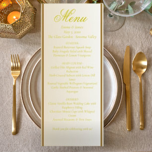 Elegant Ivory and Yellow Wedding Menu