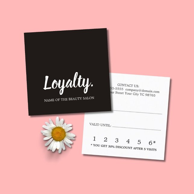 Elegant Ivory Black White Beauty Loyalty Card (Creator Uploaded)