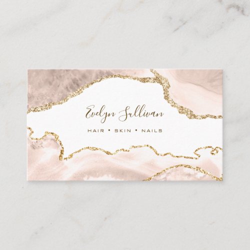 elegant ivory blush agate business card