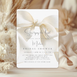 Elegant Ivory Bow Bridal Shower Invitation