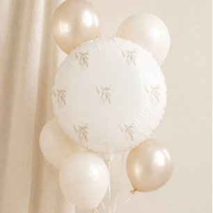 Elegant Ivory Bow Romantic Bridal Shower Pattern  Balloon