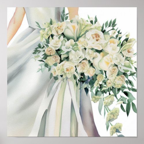  Elegant Ivory Bridal Cascading Bouquet 2 Poster