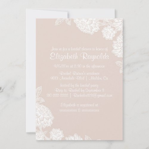Elegant Ivory Bridal Shower Invitations