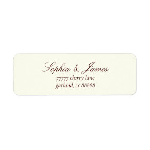 Elegant Ivory Burgundy Wedding Return Address Label