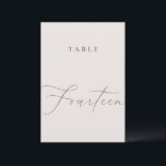 Elegant Ivory Calligraphy Fourteen Table Number<br><div class="desc">Help your guests find their way with these double sided table number cards. The neutral design features a minimalist card decorated with romantic and elegant typography. Designed to coordinate with for the «ETHEREAL» Wedding Invitation Collection. Other table numbers in the collection are sold separately. View the collection link on this...</div>