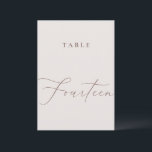 Elegant Ivory Calligraphy Fourteen Table Number<br><div class="desc">Help your guests find their way with these double sided table number cards. The neutral design features a minimalist card decorated with romantic and elegant typography. Designed to coordinate with for the «ETHEREAL» Wedding Invitation Collection. Other table numbers in the collection are sold separately. View the collection link on this...</div>