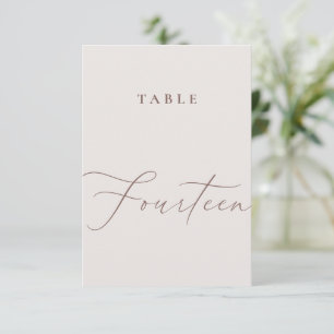 Elegant Ivory Calligraphy Fourteen Table Number