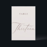 Elegant Ivory Calligraphy Thirteen Table Number<br><div class="desc">Help your guests find their way with these double sided table number cards. The neutral design features a minimalist card decorated with romantic and elegant typography. Designed to coordinate with for the «ETHEREAL» Wedding Invitation Collection. Other table numbers in the collection are sold separately. View the collection link on this...</div>