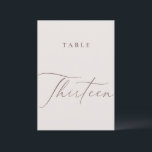 Elegant Ivory Calligraphy Thirteen Table Number<br><div class="desc">Help your guests find their way with these double sided table number cards. The neutral design features a minimalist card decorated with romantic and elegant typography. Designed to coordinate with for the «ETHEREAL» Wedding Invitation Collection. Other table numbers in the collection are sold separately. View the collection link on this...</div>