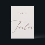 Elegant Ivory Calligraphy Twelve Table Number<br><div class="desc">Help your guests find their way with these double sided table number cards. The neutral design features a minimalist card decorated with romantic and elegant typography. Designed to coordinate with for the «ETHEREAL» Wedding Invitation Collection. Other table numbers in the collection are sold separately. View the collection link on this...</div>