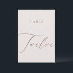 Elegant Ivory Calligraphy Twelve Table Number<br><div class="desc">Help your guests find their way with these double sided table number cards. The neutral design features a minimalist card decorated with romantic and elegant typography. Designed to coordinate with for the «ETHEREAL» Wedding Invitation Collection. Other table numbers in the collection are sold separately. View the collection link on this...</div>