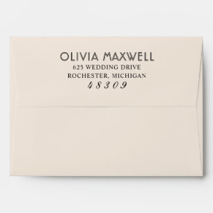 Elegant Ivory Calligraphy Wedding Envelope