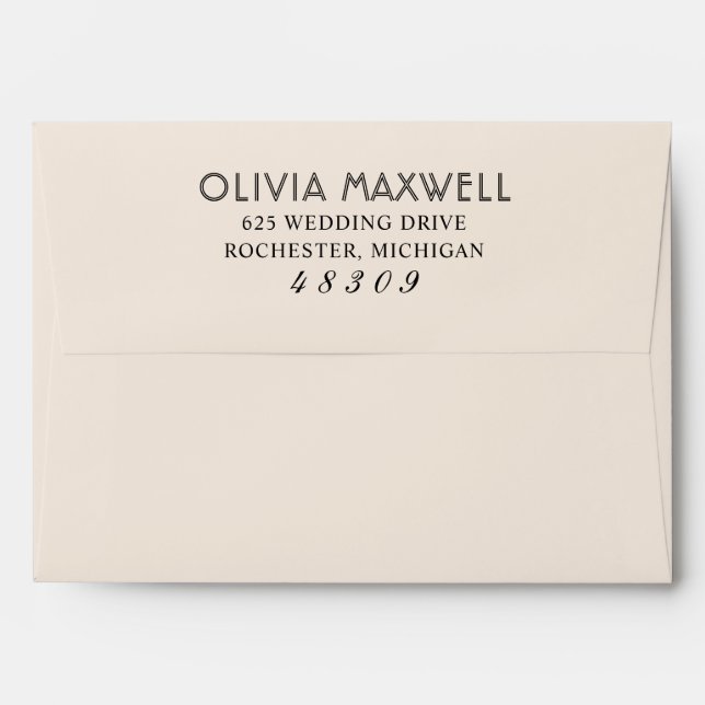 Elegant Ivory Calligraphy Wedding Envelope (Back (Top Flap))