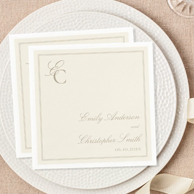 Elegant Ivory Classic Wedding Napkins (Creator Uploaded)