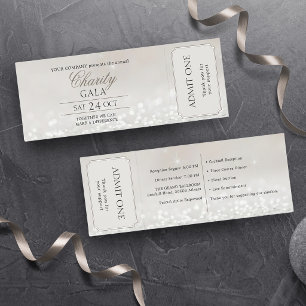 Elegant Ivory Company Charity Gala Admit One Raffle Tickets