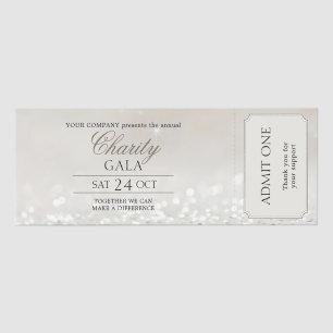 Elegant Ivory Company Charity Gala Admit One Raffle Tickets