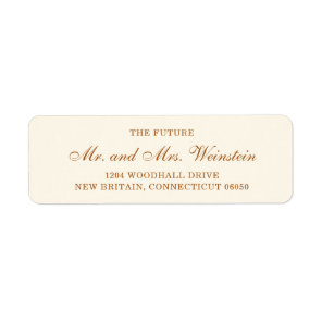Elegant Ivory Copper Script Wedding Return Address Label