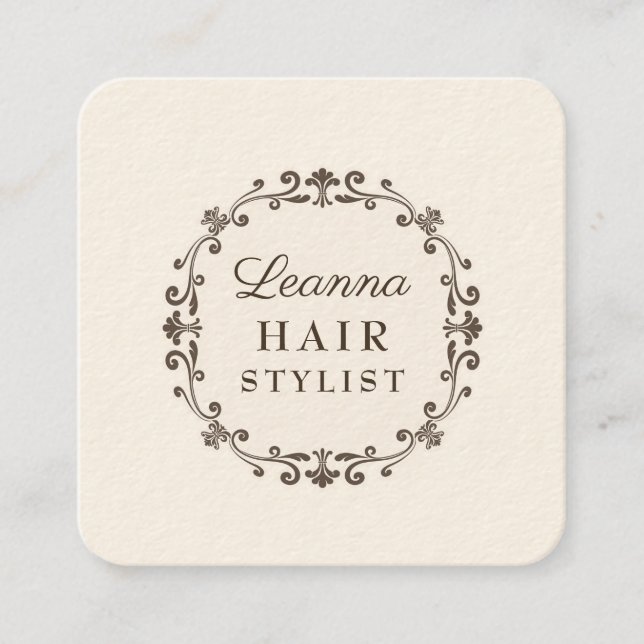 Elegant Ivory Cream Hair Stylist Appointment Cards (Front)