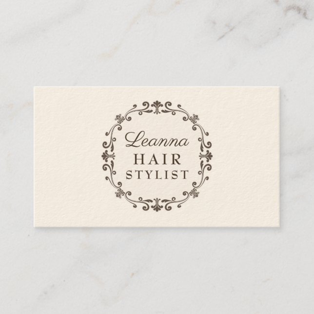 Elegant Ivory Cream Hair Stylist Appointment Cards (Front)
