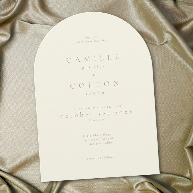 Elegant Ivory Cream Minimalist Arch Wedding Invitation (Creator Uploaded)
