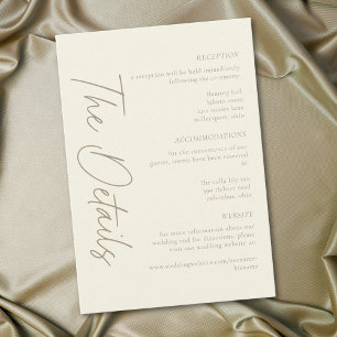 Elegant Ivory Cream Minimalist Wedding Enclosure Card