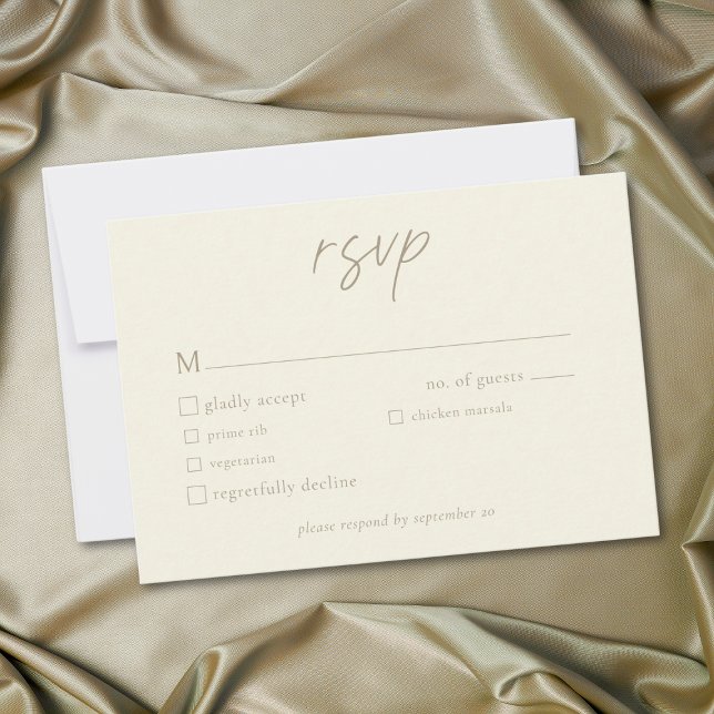 Elegant Ivory Cream Minimalist Wedding RSVP Card (Elegant Ivory Cream Minimalist Wedding RSVP Card)