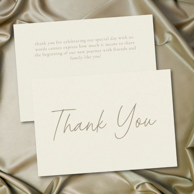 Elegant Ivory Cream Minimalist Wedding Thank You Card (Elegant Ivory Cream Minimalist Wedding Thank You Card)