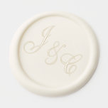 Elegant Ivory Cursive Script Wedding Monogram Wax Seal Sticker<br><div class="desc">Elegant couple's initials in gorgeous cursive script with a beautiful ampersand between them on beautiful blush pink wax seal stickers for a chic afternoon garden wedding.</div>