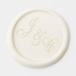 Elegant Ivory Cursive Script Wedding Monogram Wax Seal Sticker<br><div class="desc">Elegant couple's initials in gorgeous cursive script with a beautiful ampersand between them on beautiful blush pink wax seal stickers for a chic afternoon garden wedding.</div>