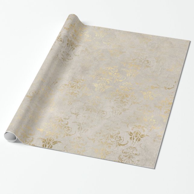 Elegant Ivory damask for all occasions Wrapping Paper (Unrolled)