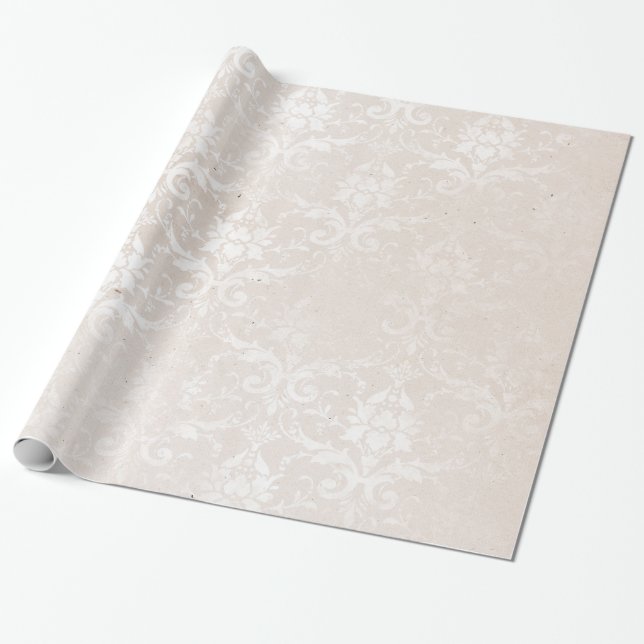 Elegant Ivory damask for all occasions Wrapping Paper (Unrolled)
