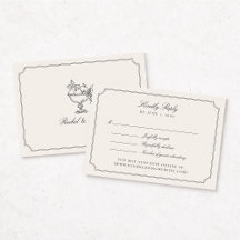 Elegant Ivory Double Frame Wedding RSVP Card