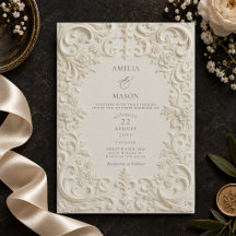 Elegant Ivory Embossed Style Baroque Wedding