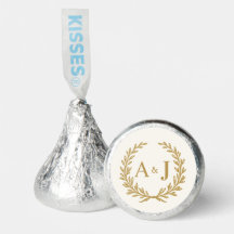 Elegant Ivory & Faux Gold Wedding Laurel Wreath